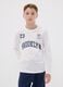 White organic cotton T-shirt with front print for boys_0
