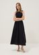 Black sleeveless stretch cotton dress, regular fit_0