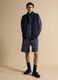 Gilet blu in cotone elasticizzato con colletto regular fit_1