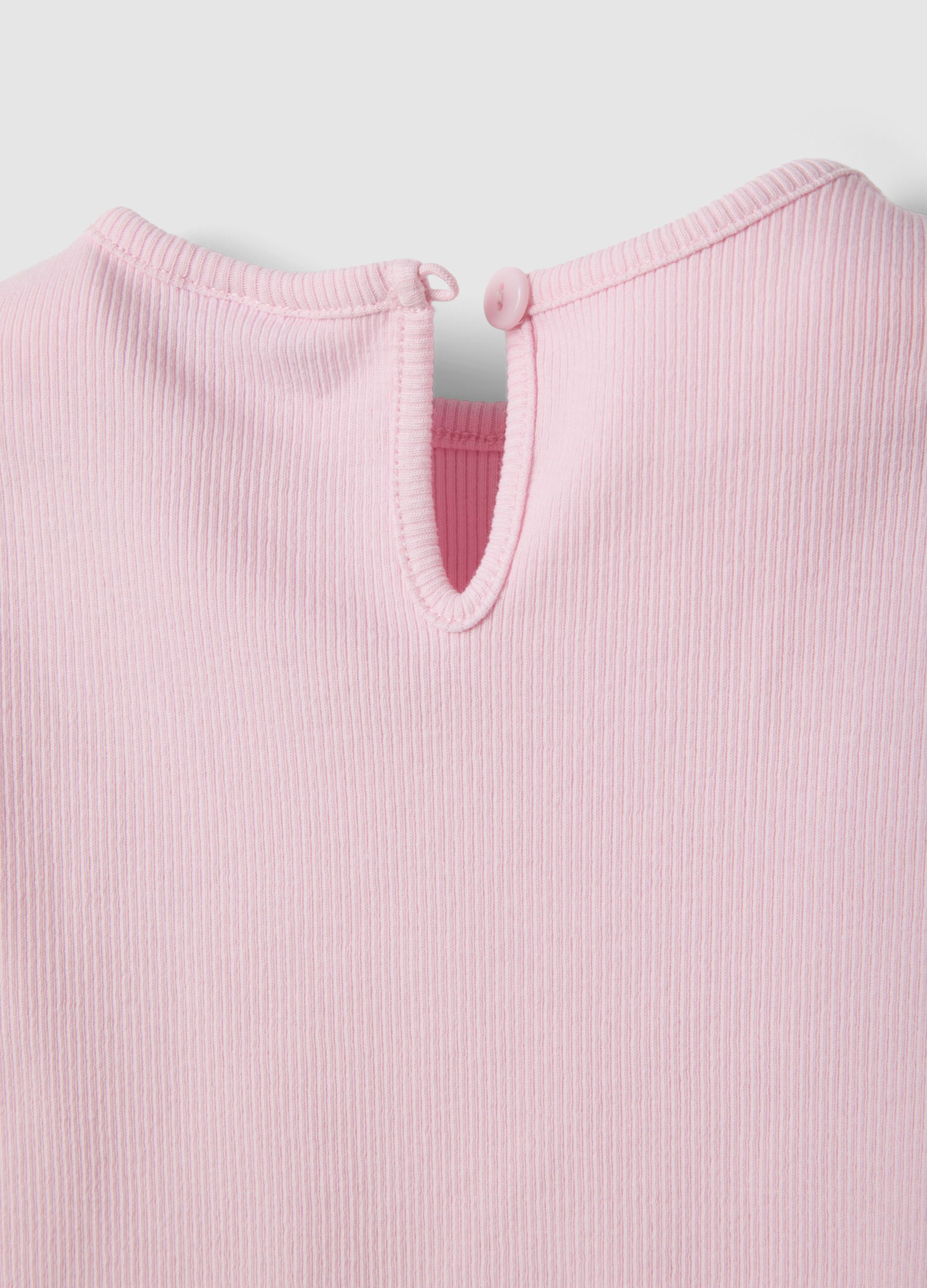 Pink Stretch Cotton T-Shirt for Girls with Designs