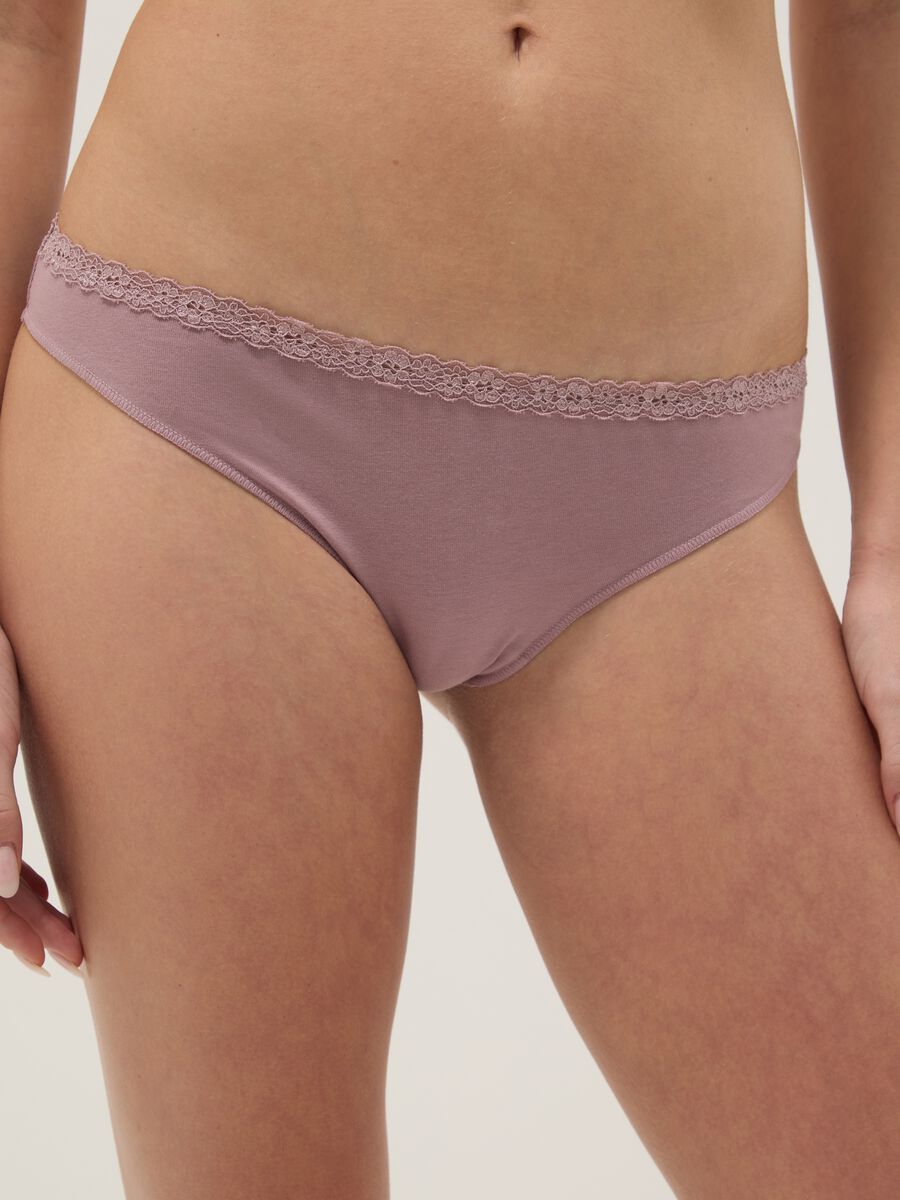 Pink Brazilian Stretch Cotton Regular Fit Briefs_1