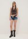 Blue stretch cotton denim shorts_0