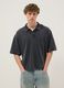 Polo a maniche corte in puro cotone nero regular fit_2