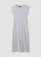 Grey sleeveless fitted dress in stretch cotton_4