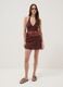 Brown viscose-linen blend mini dress, regular fit_0