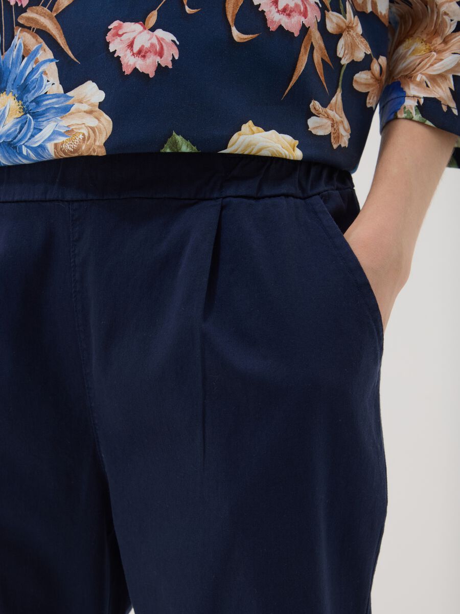 Blue stretch cotton trousers_3