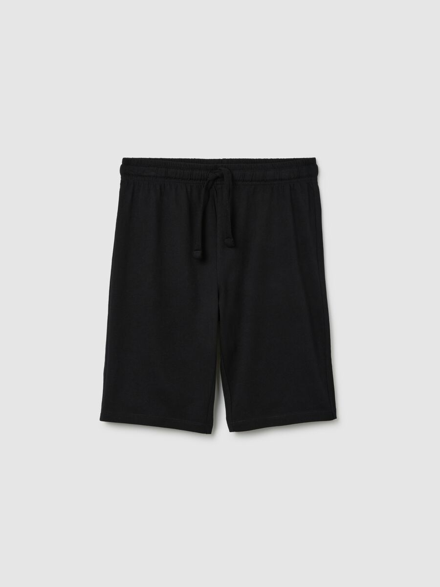 Boys&rsquo; black Bermuda shorts in 100% cotton with regular fit_3