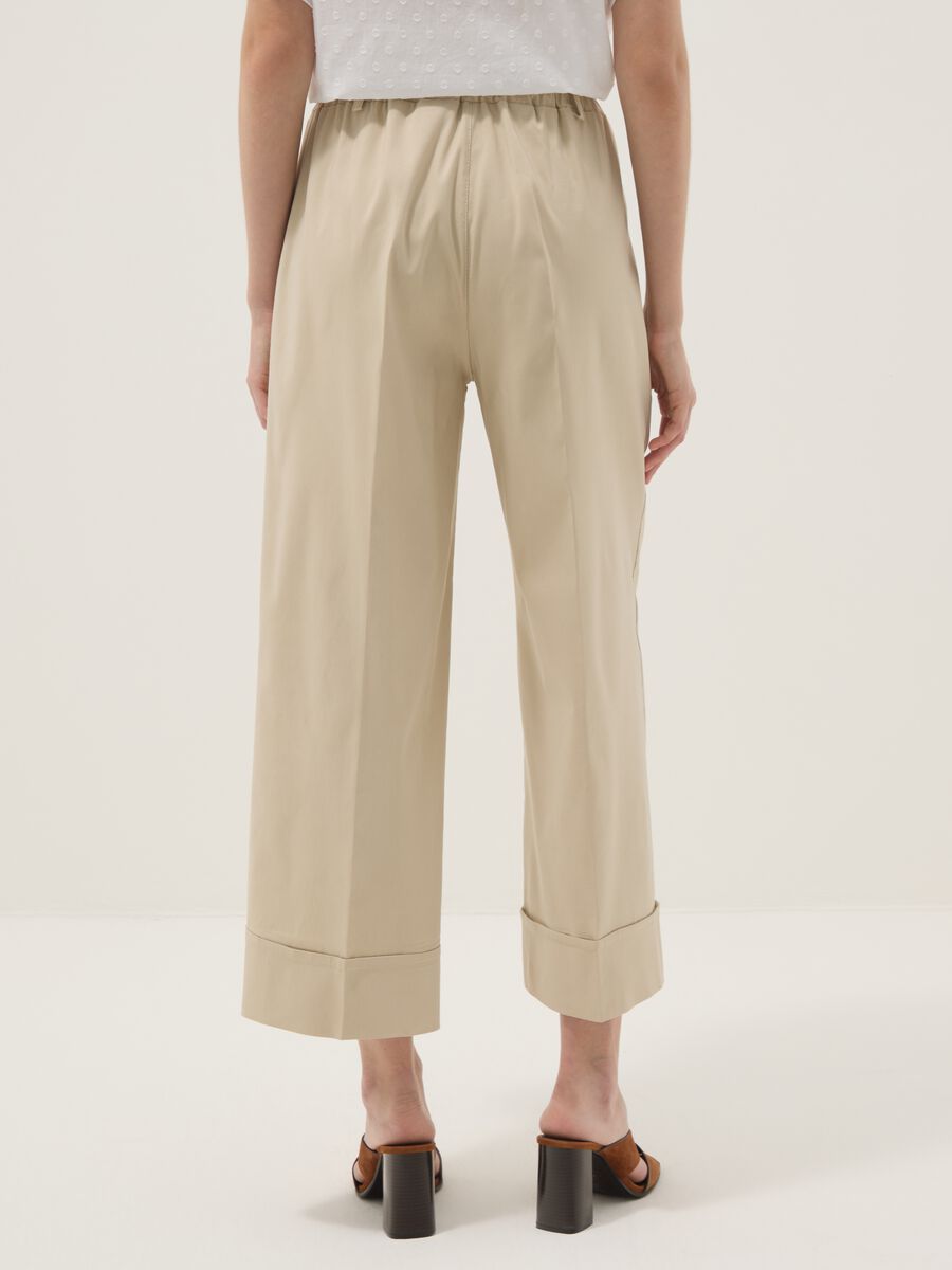 Beige stretch viscose palazzo trousers_2