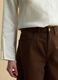 Brown denim pure cotton wide-leg shorts_3