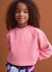 Pink cropped cotton-blend crew-neck sweatshirt, relaxed fit for girls_0