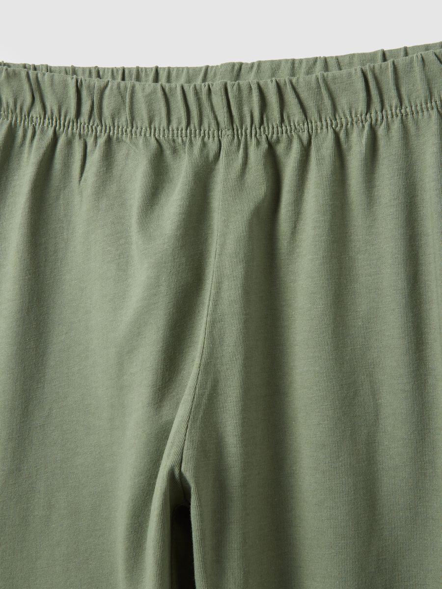 Children's green pure cotton pyjamas with frog print, regular fit_3