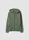Green cotton hoodie for boys with oversized fit and zip_3