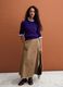 Brown midi skirt in pure cotton_0