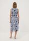 Blue pure cotton dress with print and matching belt, regular fit_3