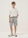 Grey cotton and viscose blend cargo shorts_0