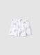 Girls' regular fit white pure cotton shorts with rainbows_0