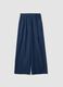 Blue palazzo trousers in stretch cotton_4