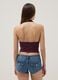 Purple halterneck top in stretch fabric, regular fit_3