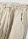 Beige stretch cotton paper bag trousers regular fit_5
