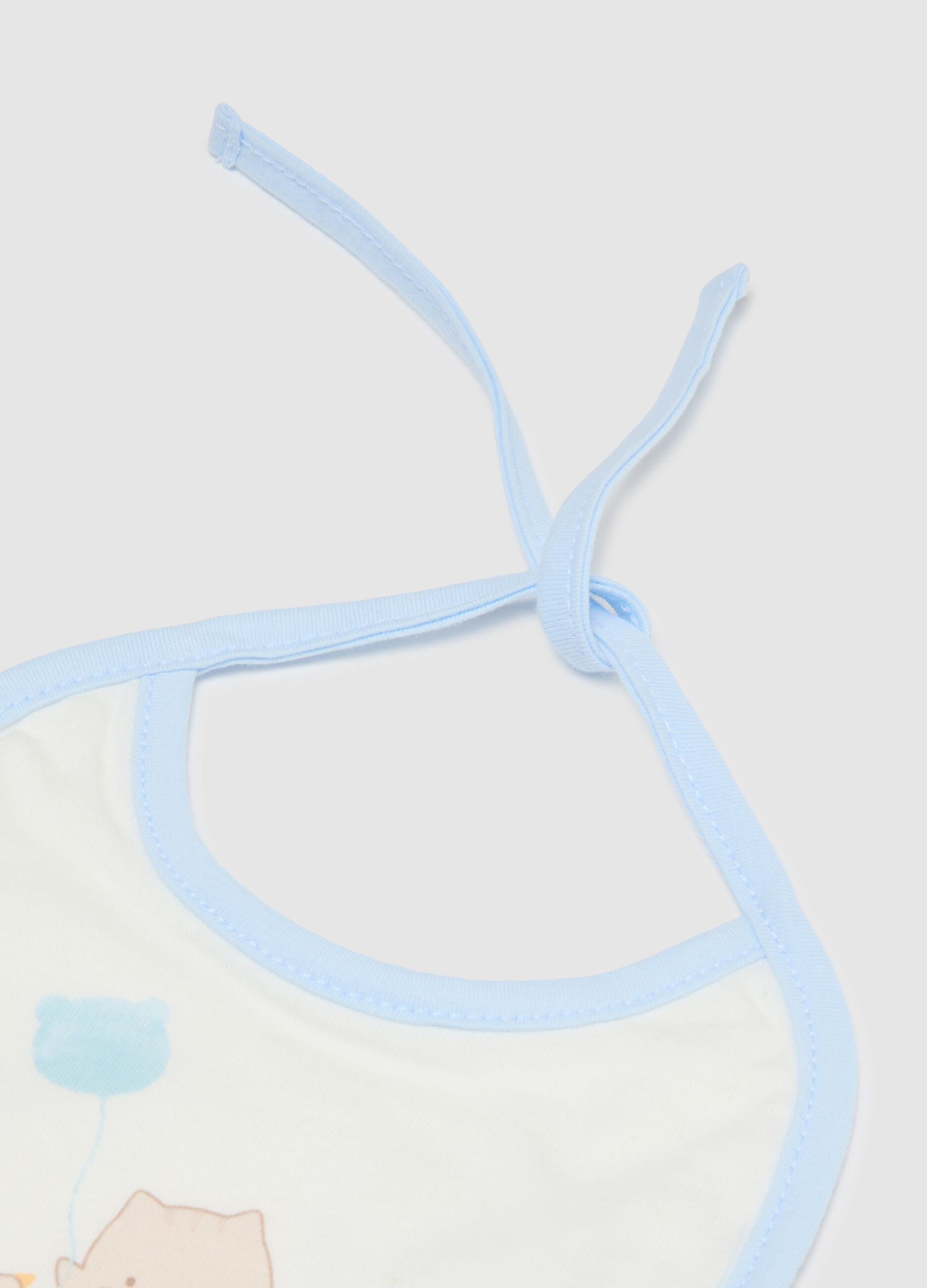 Two-Pack White Pure Cotton Bibs for Infants
