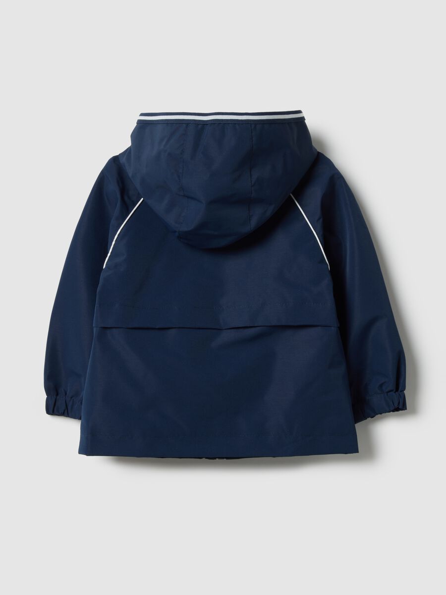 Giacca blu da bimbo regular fit con cappuccio e zip _1
