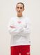 White long sleeve cotton blend regular fit top with logo_0