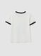 White cotton T-shirt with front graphic print and contrast trims_1