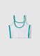 Girls' fitted white stretch cotton tank top with flower_4