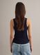 Blue regular fit stretch cotton tank top_2