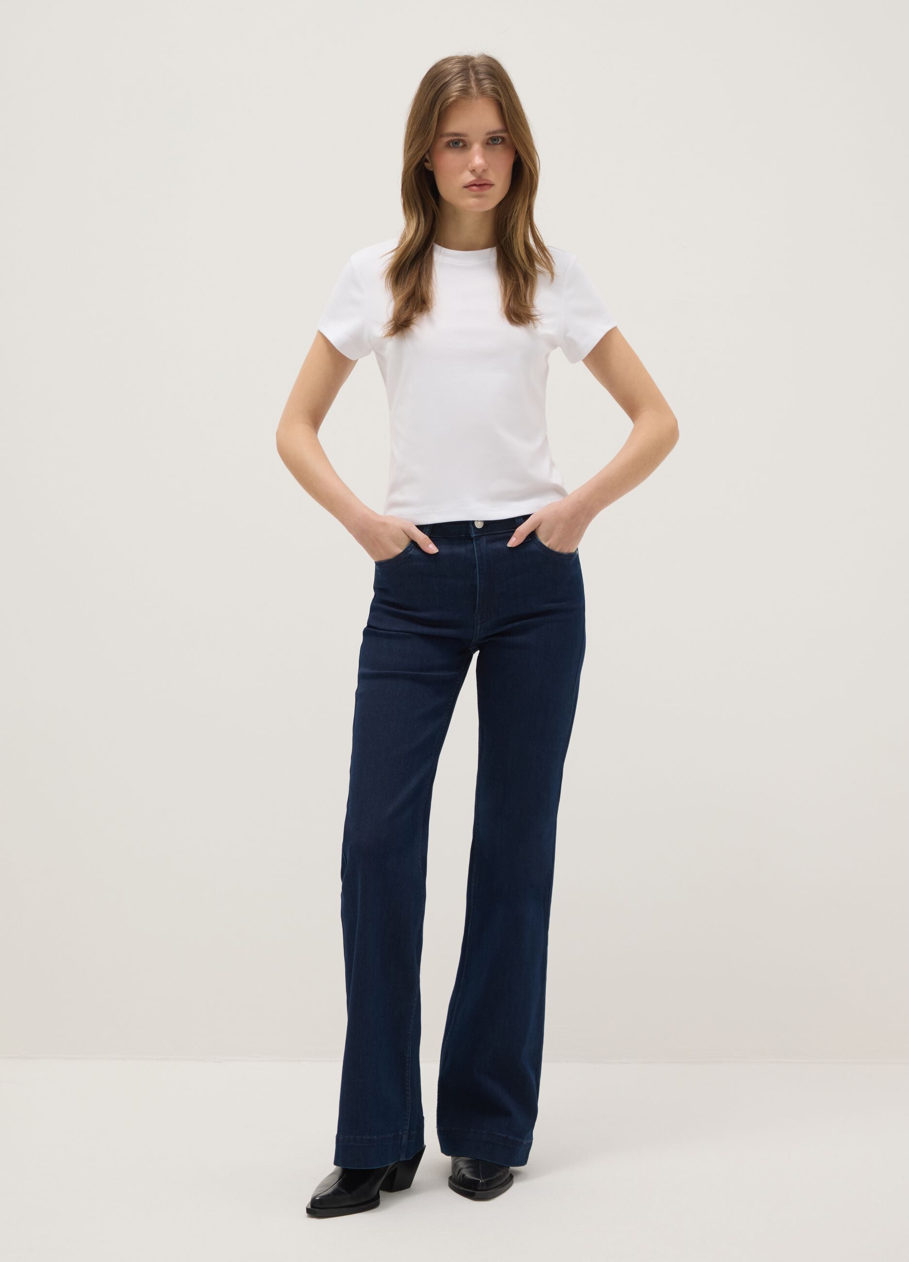 Blue Denim Bootcut Jeans