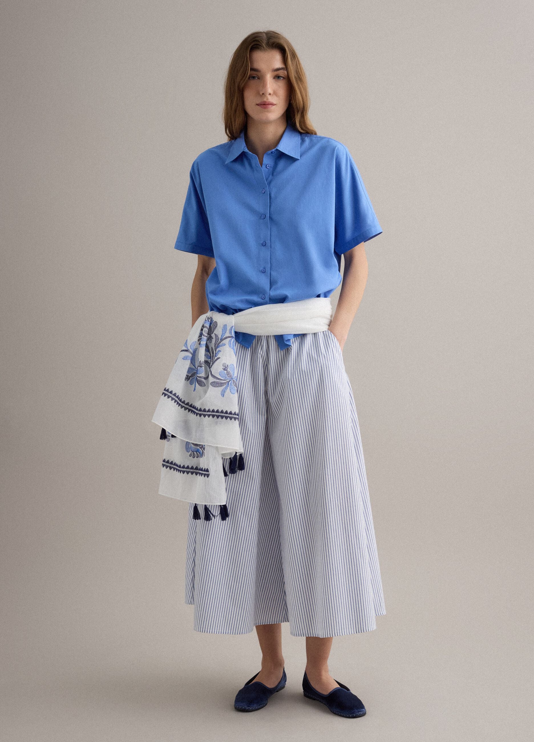 Azure pure cotton oversized fit shirt