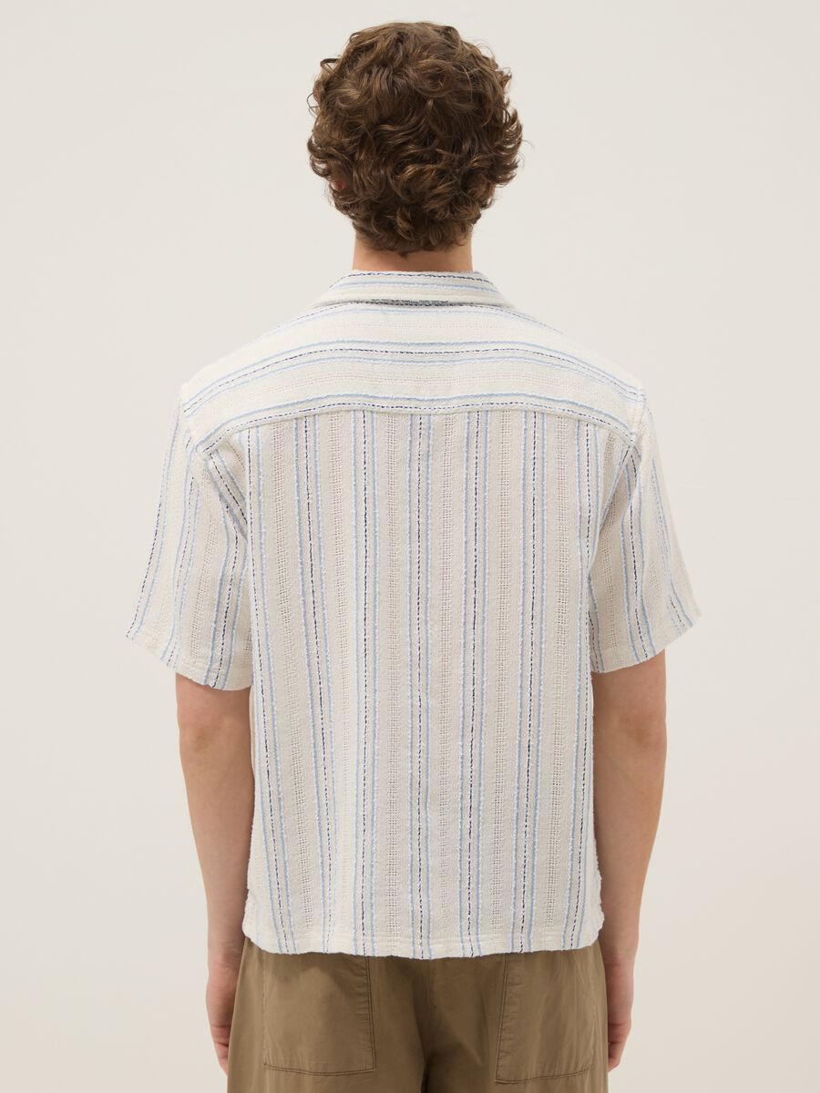 White striped cotton-blend oversized shirt_4