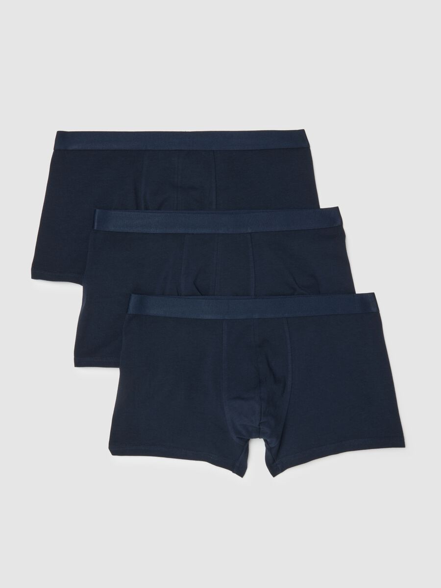 Tripack men's boxer shorts in stretch cotton blue regular fit_4