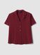 Red oversized short-sleeve shirt in viscose blend_0