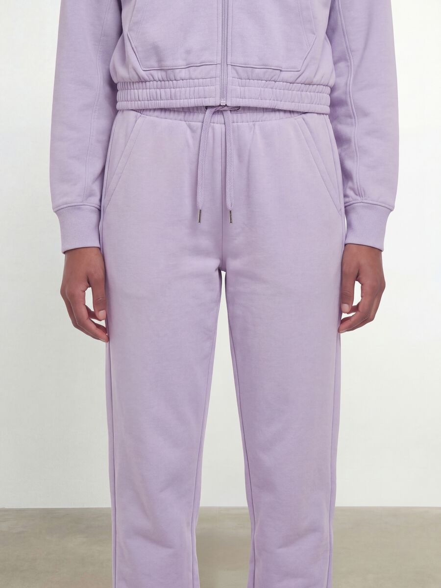 Pantaloni jogger viola in puro cotone organico regular fit per ragazza_3