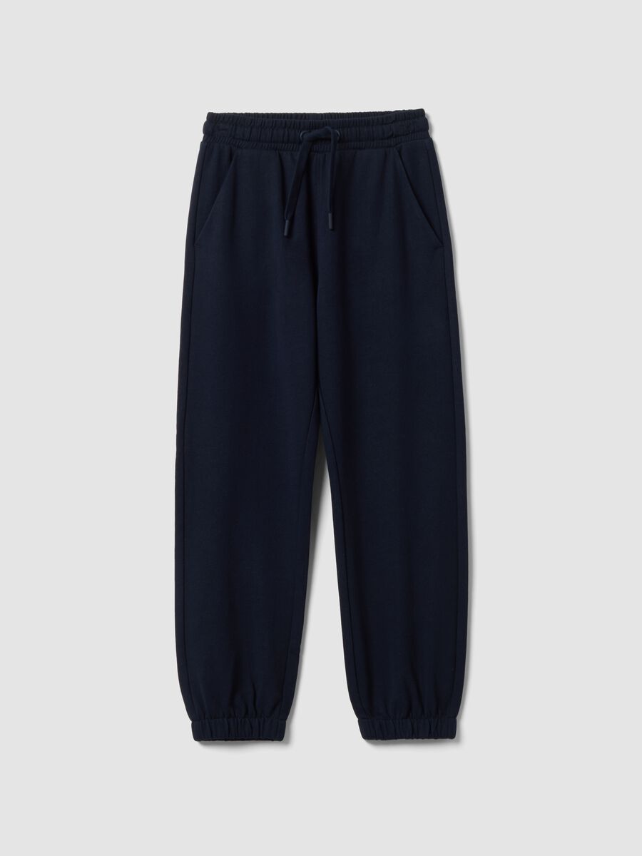 Blue organic cotton jogger trousers_0