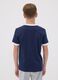 Blue organic cotton T-shirt with print, relaxed fit for boys_1