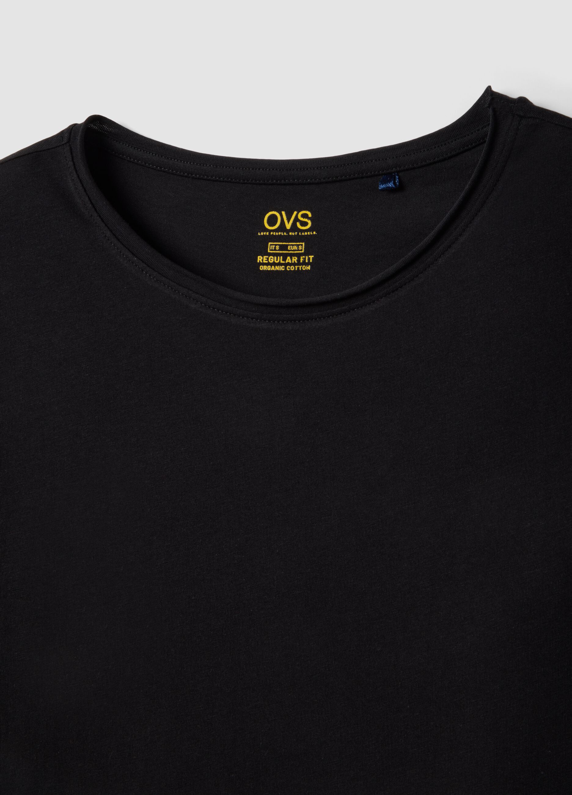 Black pure cotton short sleeve T-shirt regular fit