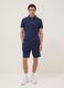 Blue short-sleeved polo in stretch cotton_1