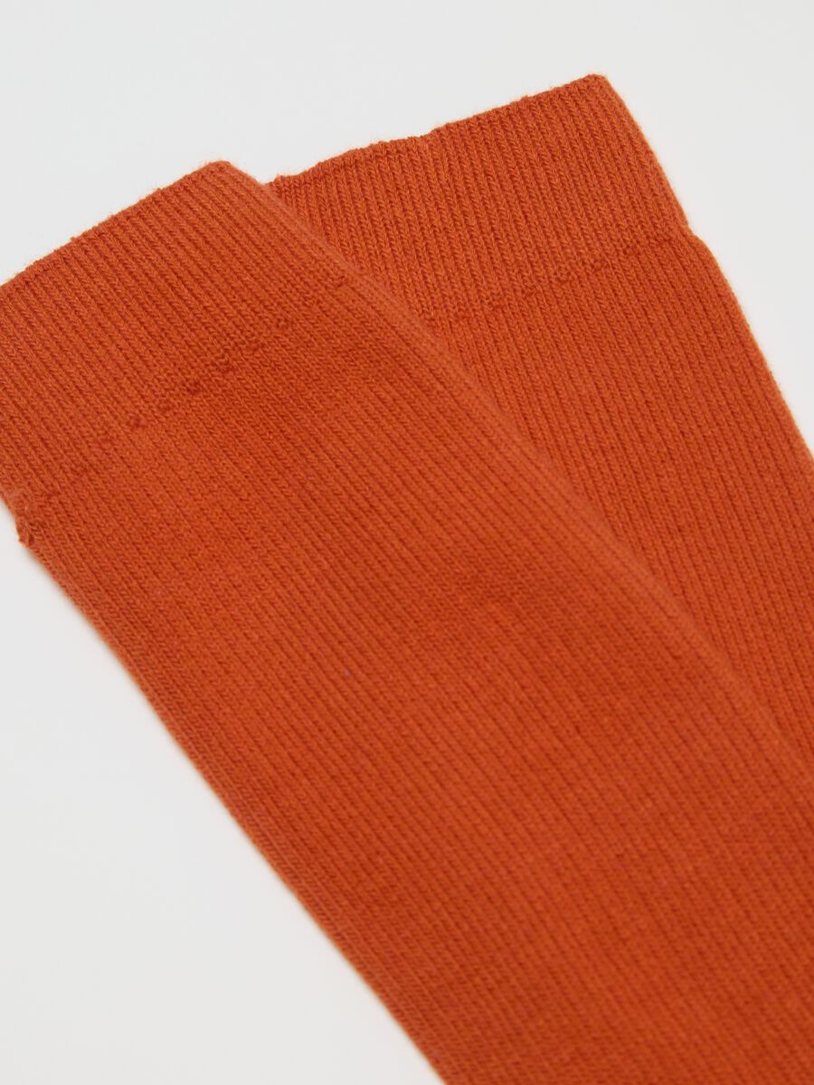 Orange midi socks in cotton blend_1