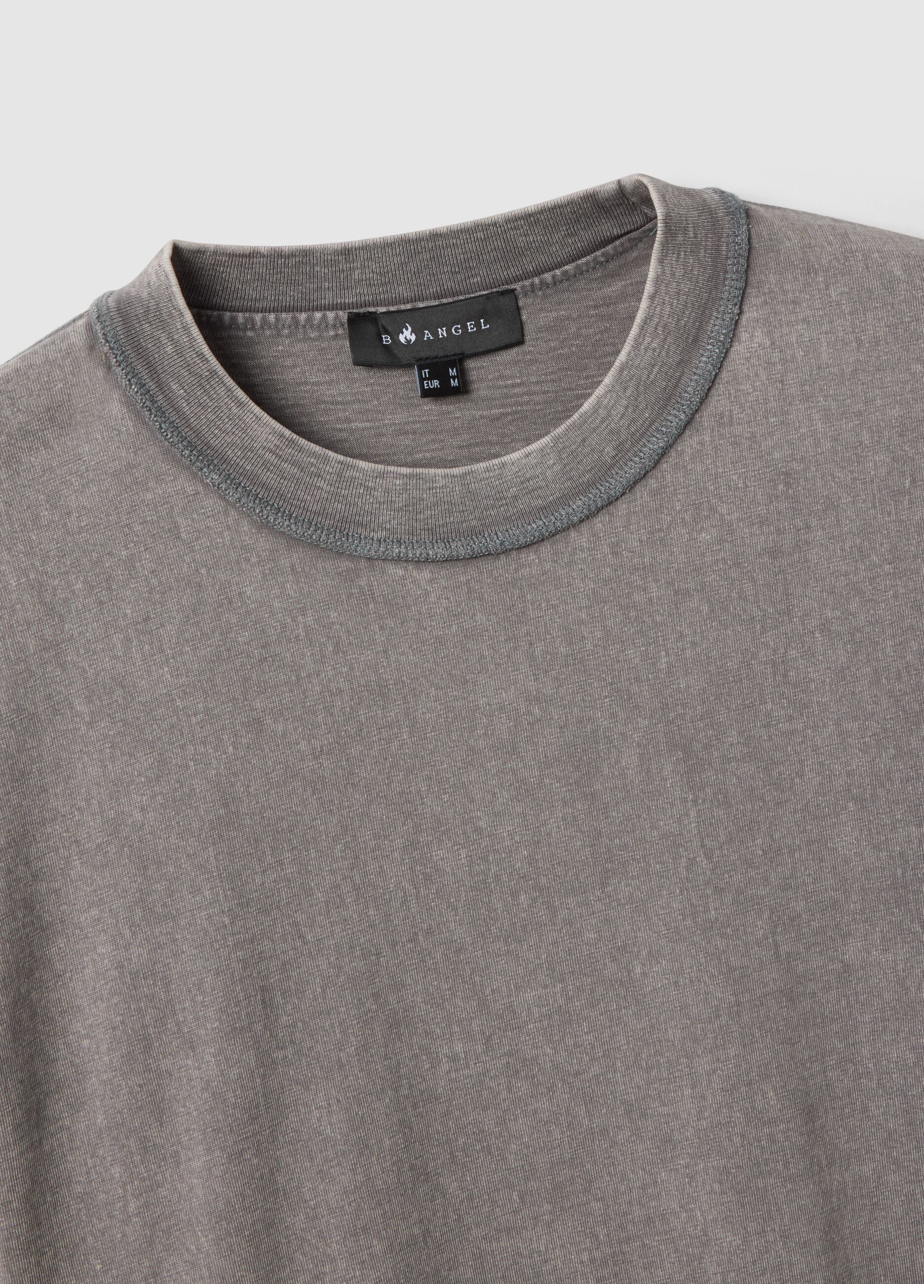 Grey pure cotton boxy fit t-shirt