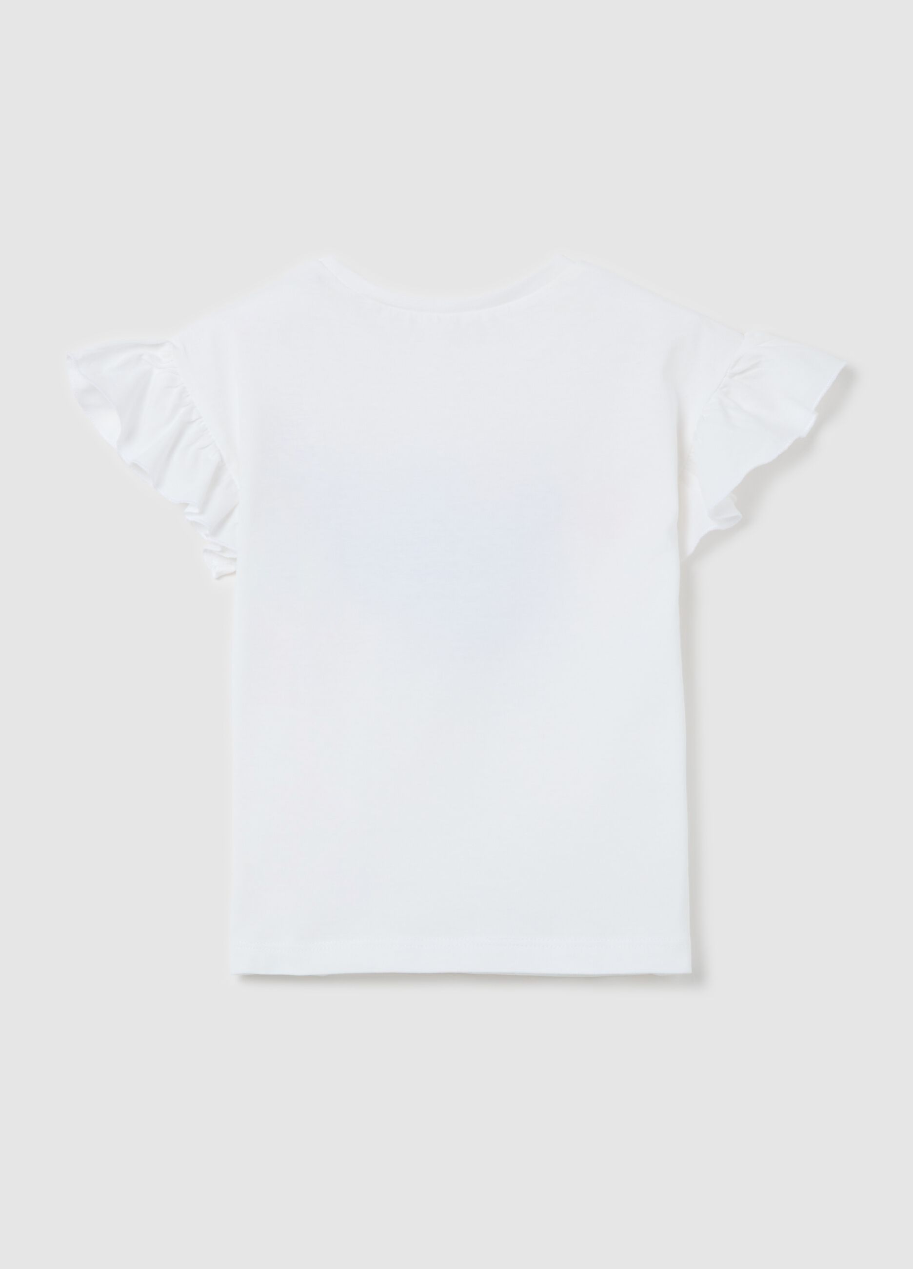 White cotton T-shirt with print