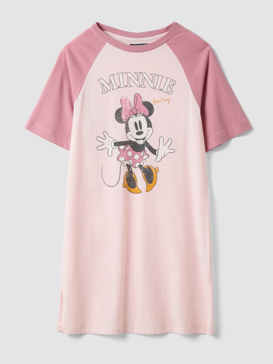 Camicia da notte rosa in puro cotone organico con stampa Minnie_4