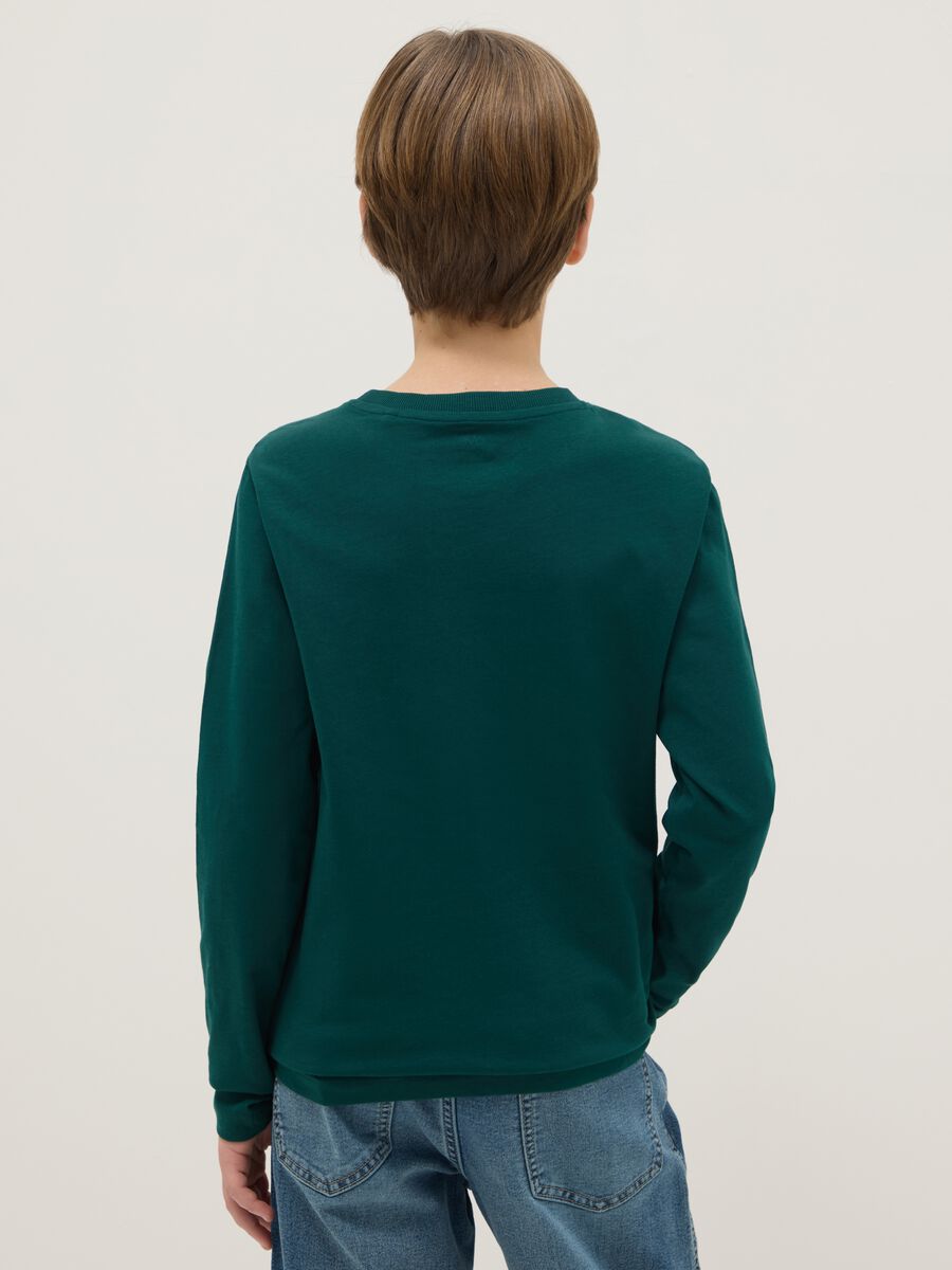 Boys' Pure Cotton Green Long Sleeve Top_1