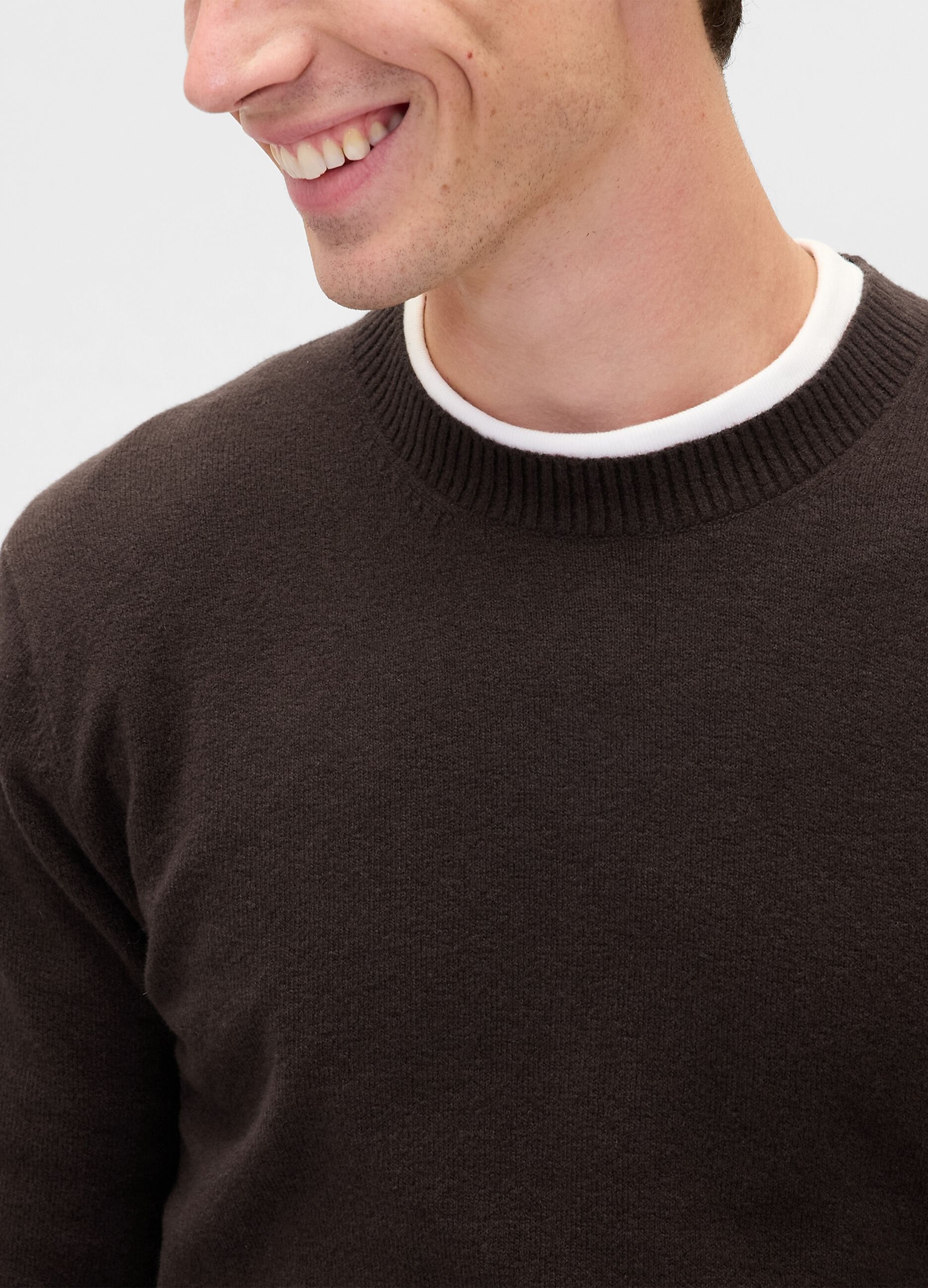 Brown Cotton Blend Jumper
