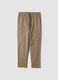 Beige cotton-linen blend pyjama trousers, relaxed fit_4