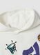 White cotton-blend hoodie with graffiti oversized fit for boys_2
