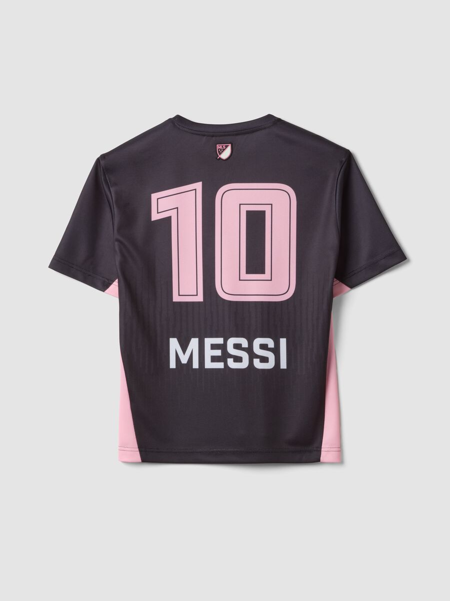 Black short-sleeved T-shirt with sporty print, regular fit_4