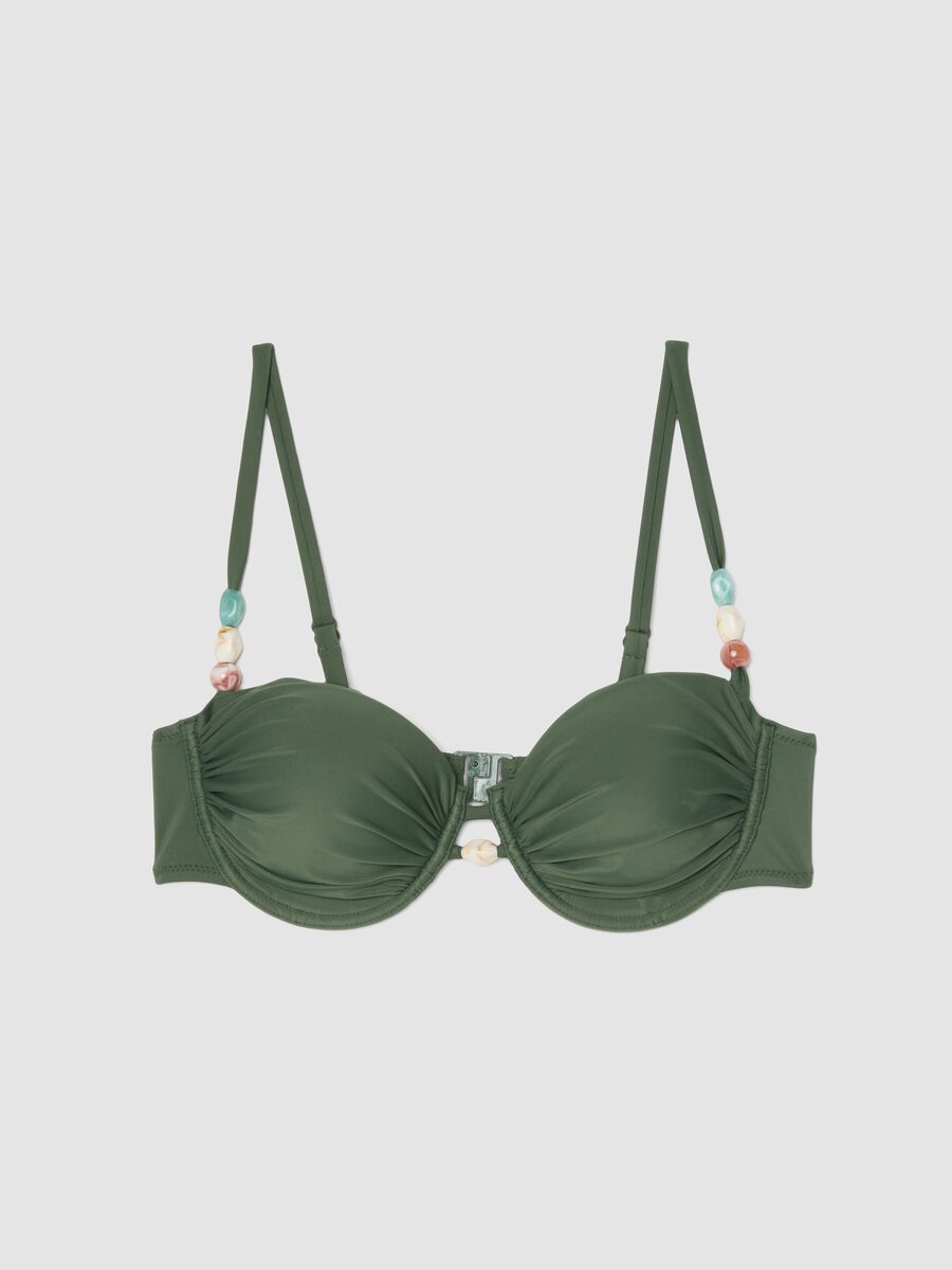 Green stretch bikini top with stones and removable cups_4