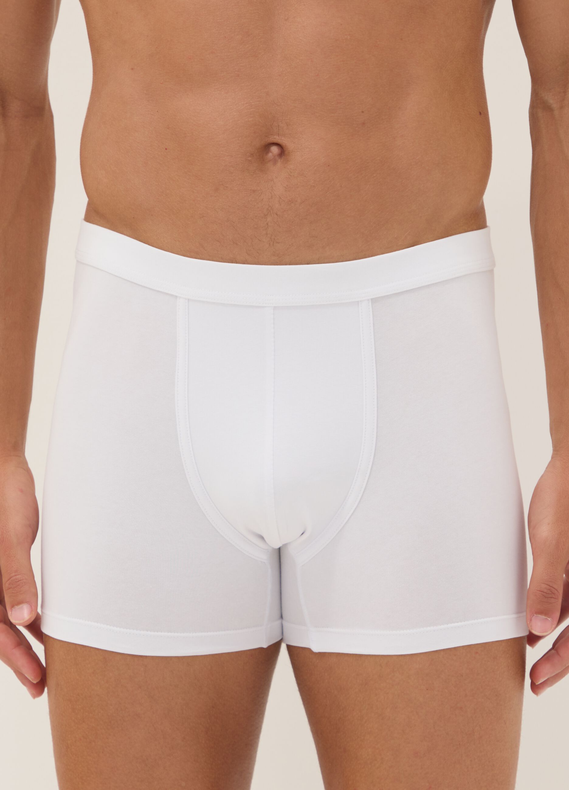 2-pack of white midi boxer briefs in stretch Supima cotton